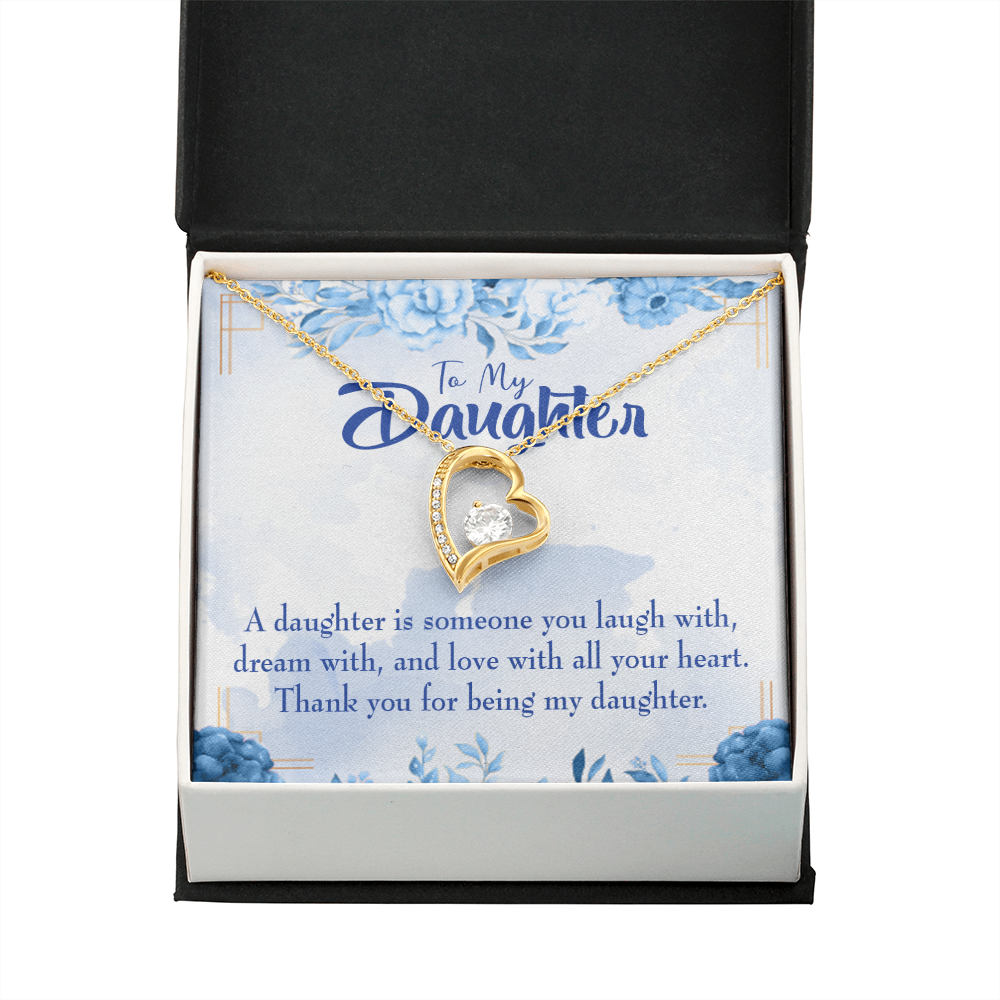 To My Daughter Thank You For Being My Daughter Forever Necklace w Message Card-Express Your Love Gifts