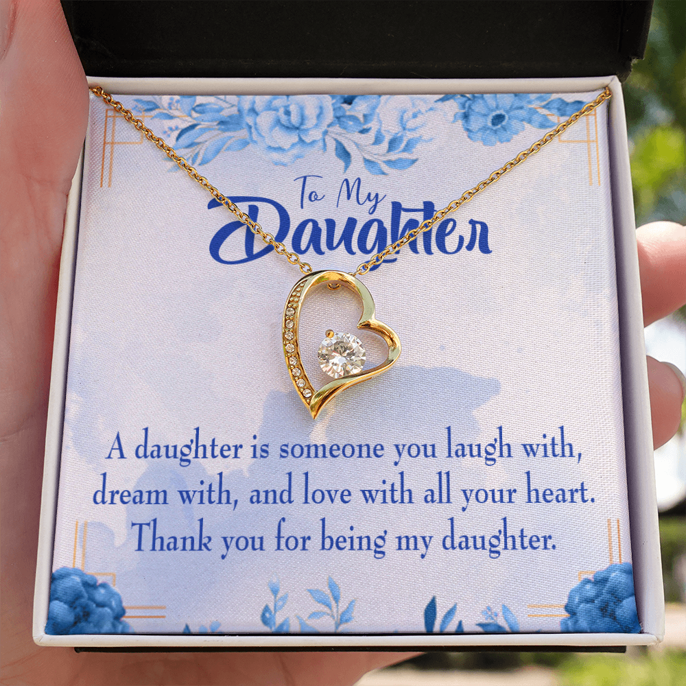 To My Daughter Thank You For Being My Daughter Forever Necklace w Message Card-Express Your Love Gifts