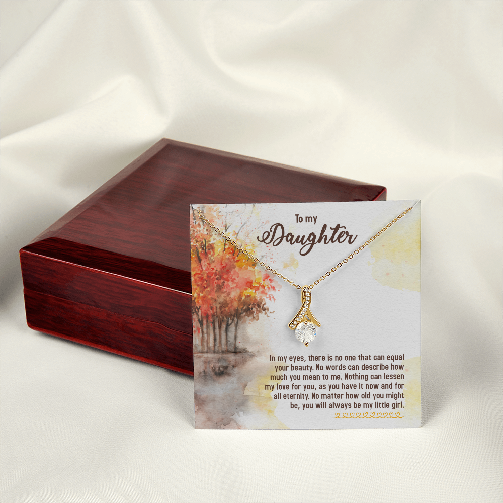 To My Daughter There is No One Alluring Ribbon Necklace Message Card-Express Your Love Gifts