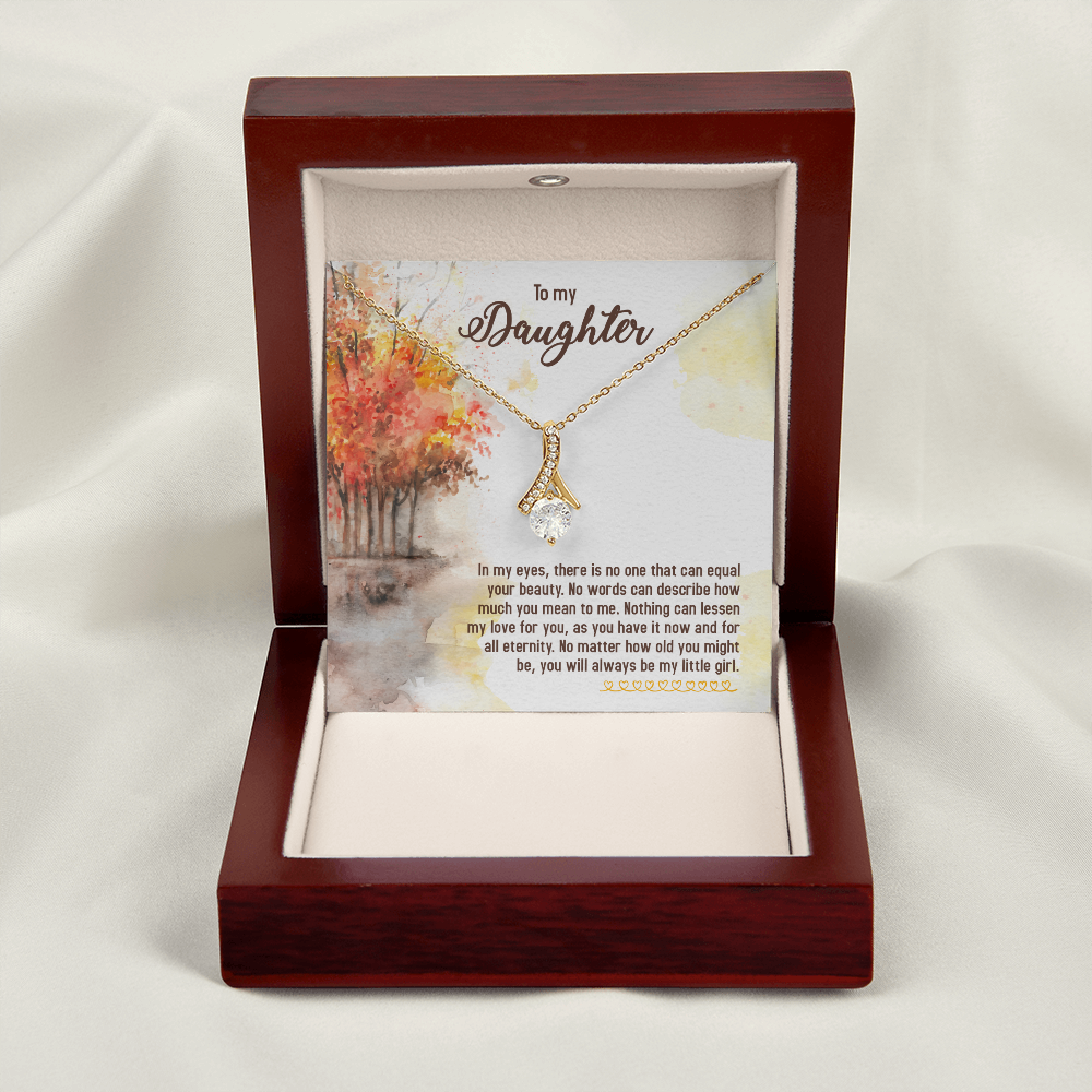 To My Daughter There is No One Alluring Ribbon Necklace Message Card-Express Your Love Gifts
