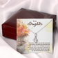 To My Daughter There is No One Alluring Ribbon Necklace Message Card-Express Your Love Gifts