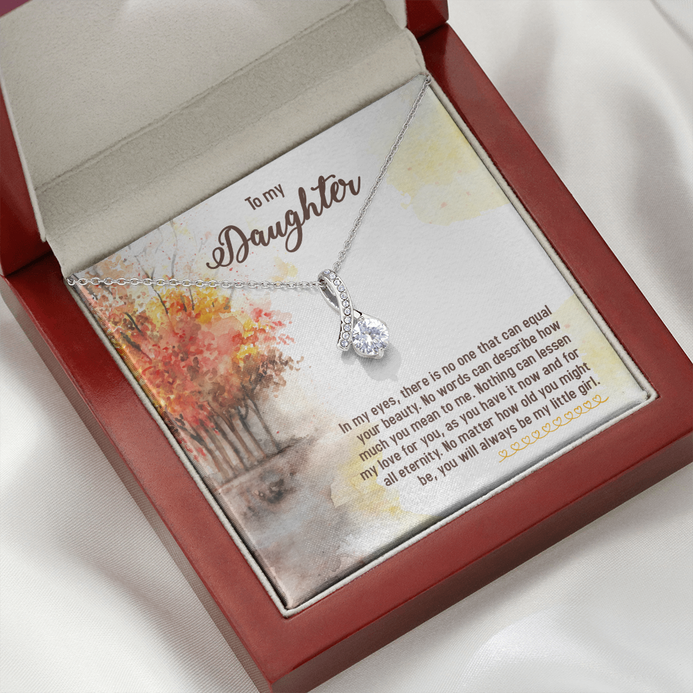 To My Daughter There is No One Alluring Ribbon Necklace Message Card-Express Your Love Gifts