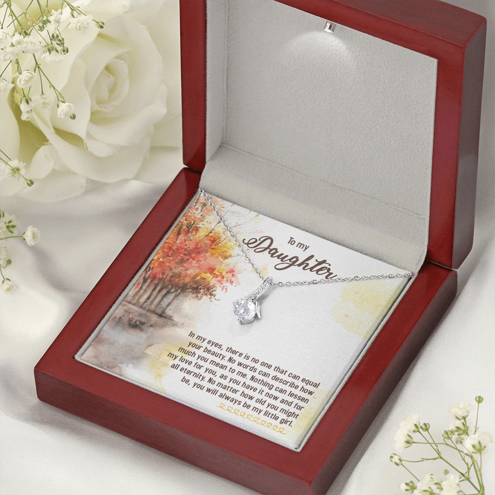 To My Daughter There is No One Alluring Ribbon Necklace Message Card-Express Your Love Gifts