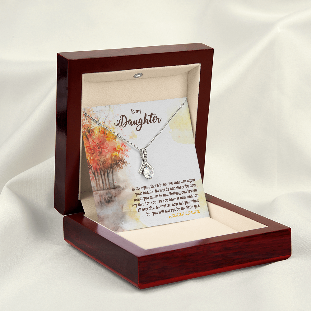 To My Daughter There is No One Alluring Ribbon Necklace Message Card-Express Your Love Gifts