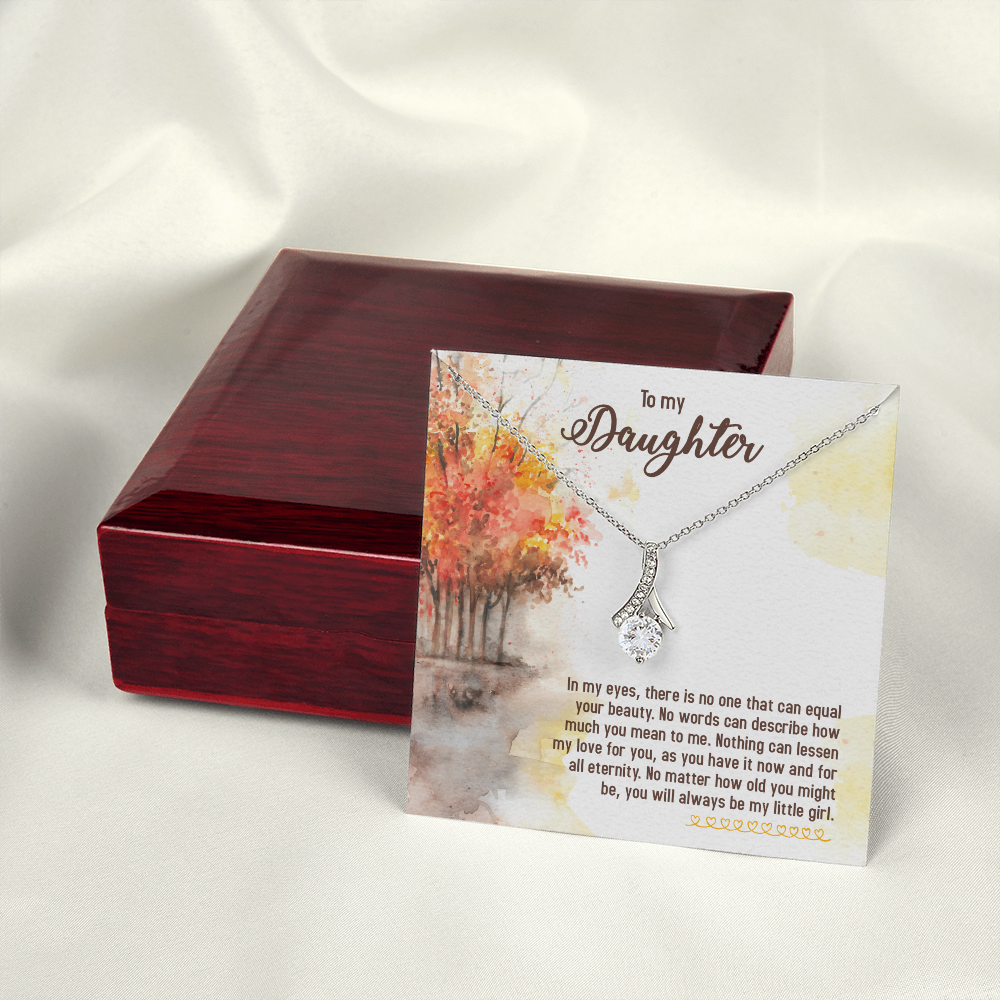 To My Daughter There is No One Alluring Ribbon Necklace Message Card-Express Your Love Gifts