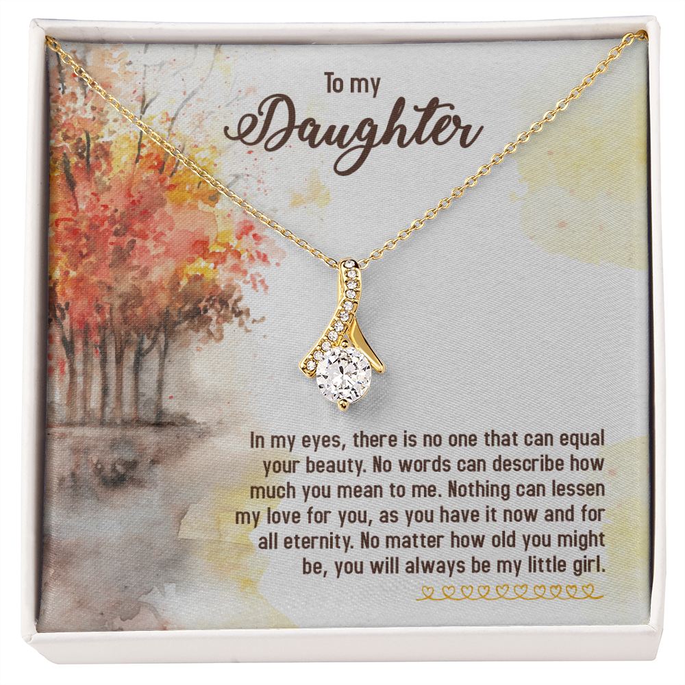 To My Daughter There is No One Alluring Ribbon Necklace Message Card-Express Your Love Gifts