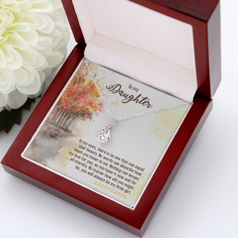 To My Daughter There is No One Alluring Ribbon Necklace Message Card-Express Your Love Gifts