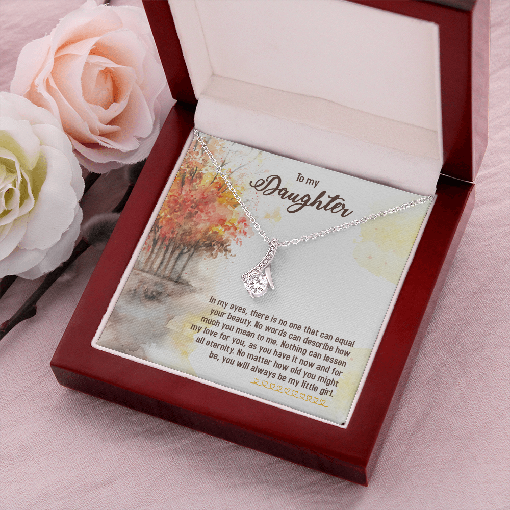 To My Daughter There is No One Alluring Ribbon Necklace Message Card-Express Your Love Gifts