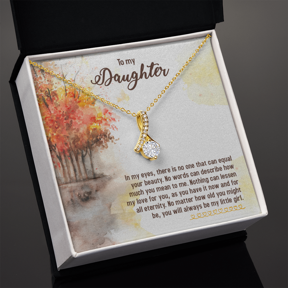 To My Daughter There is No One Alluring Ribbon Necklace Message Card-Express Your Love Gifts