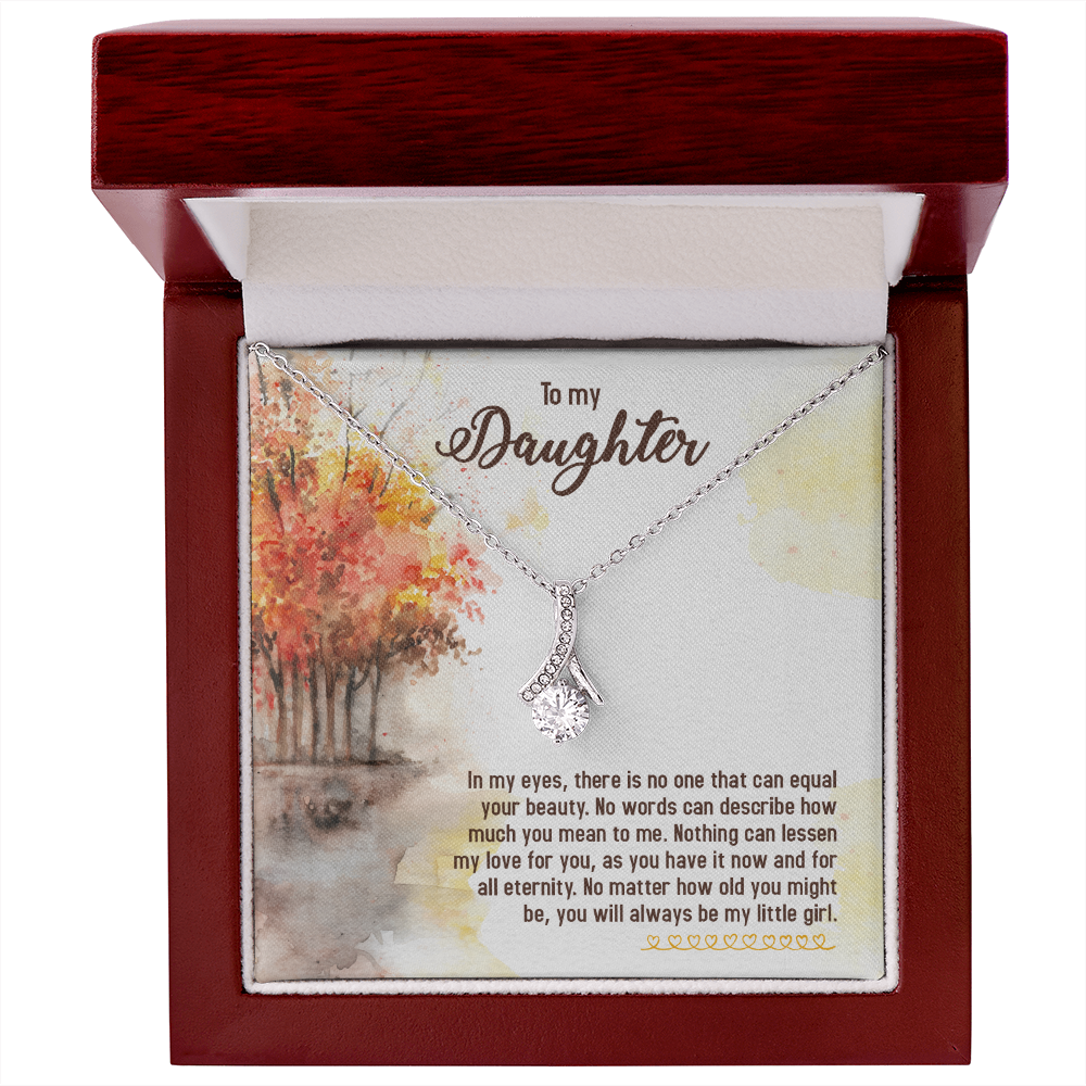 To My Daughter There is No One Alluring Ribbon Necklace Message Card-Express Your Love Gifts