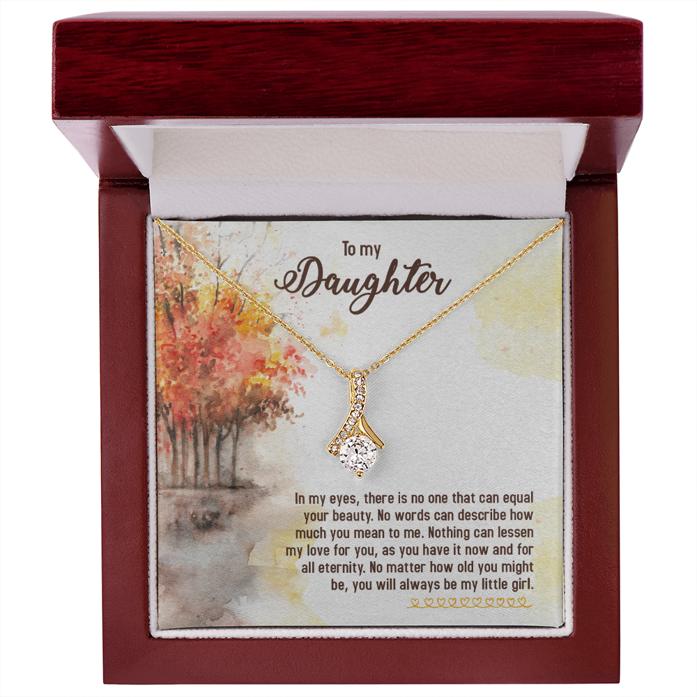 To My Daughter There is No One Alluring Ribbon Necklace Message Card-Express Your Love Gifts