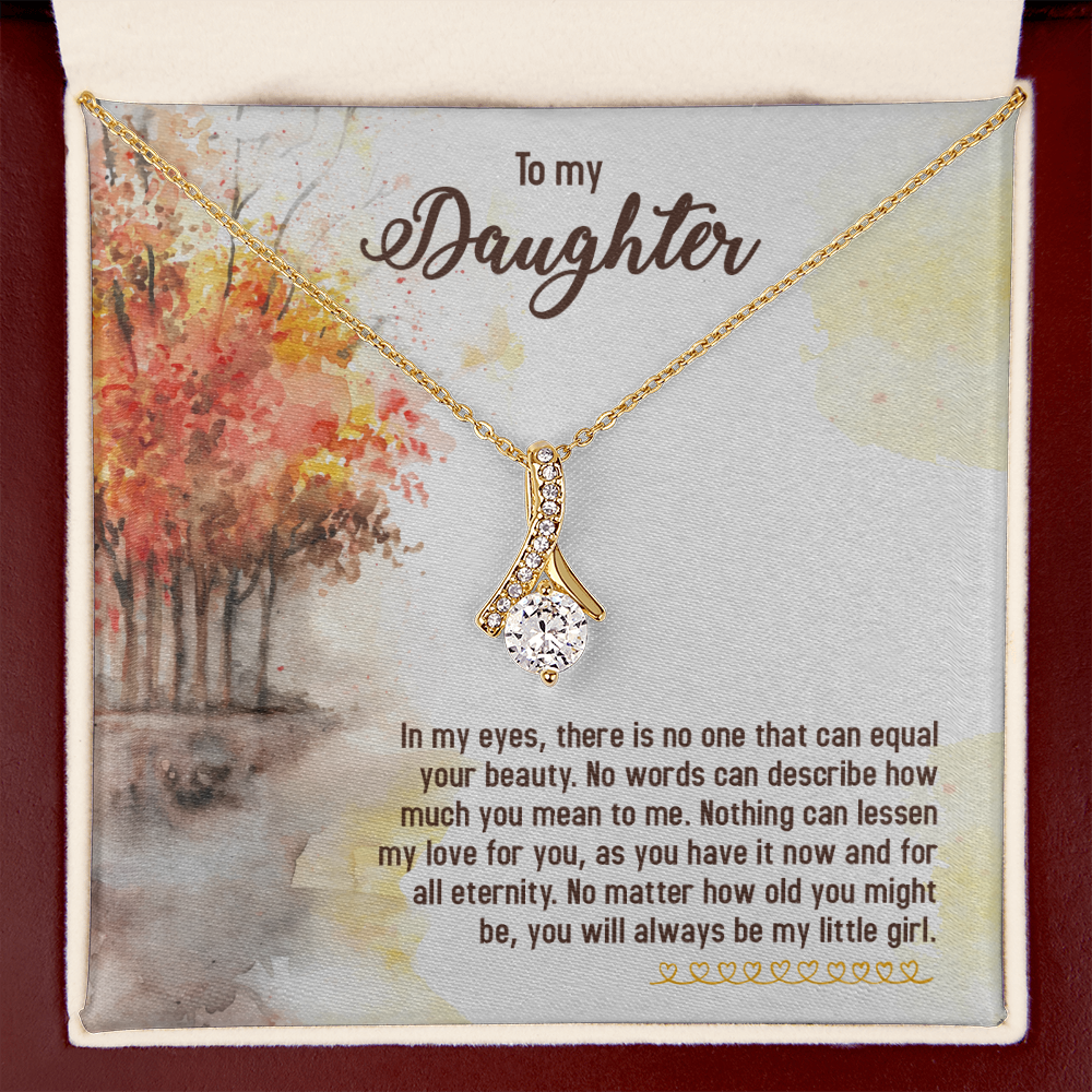 To My Daughter There is No One Alluring Ribbon Necklace Message Card-Express Your Love Gifts
