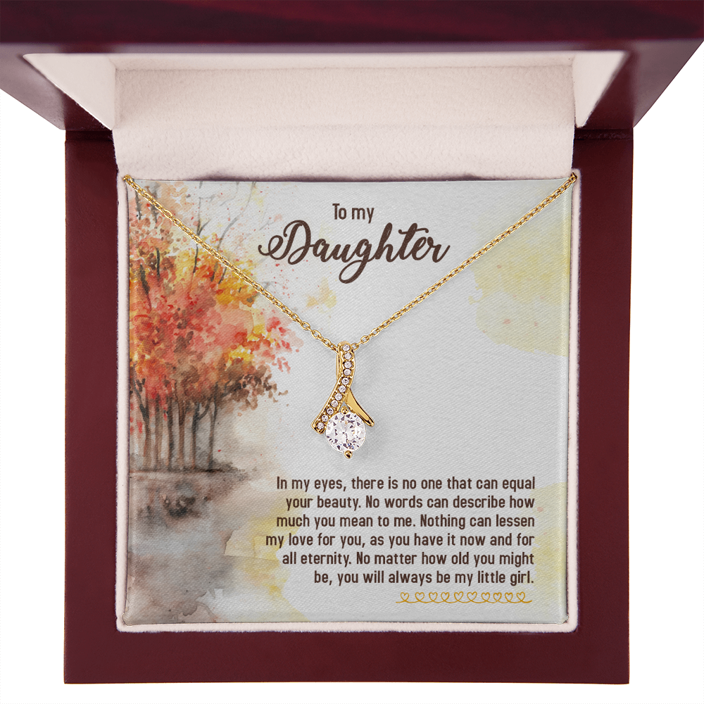 To My Daughter There is No One Alluring Ribbon Necklace Message Card-Express Your Love Gifts