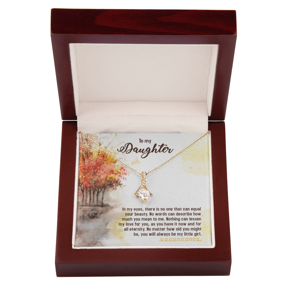 To My Daughter There is No One Alluring Ribbon Necklace Message Card-Express Your Love Gifts