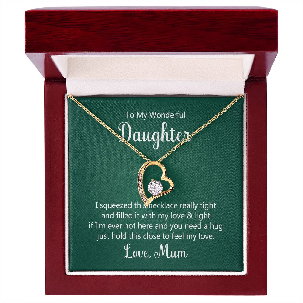 To My Daughter This Necklace From Mom Forever Necklace w Message Card-Express Your Love Gifts