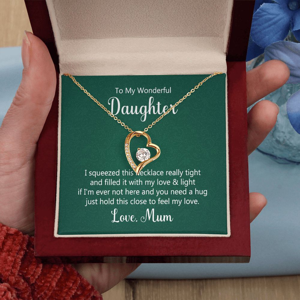 To My Daughter This Necklace From Mom Forever Necklace w Message Card-Express Your Love Gifts