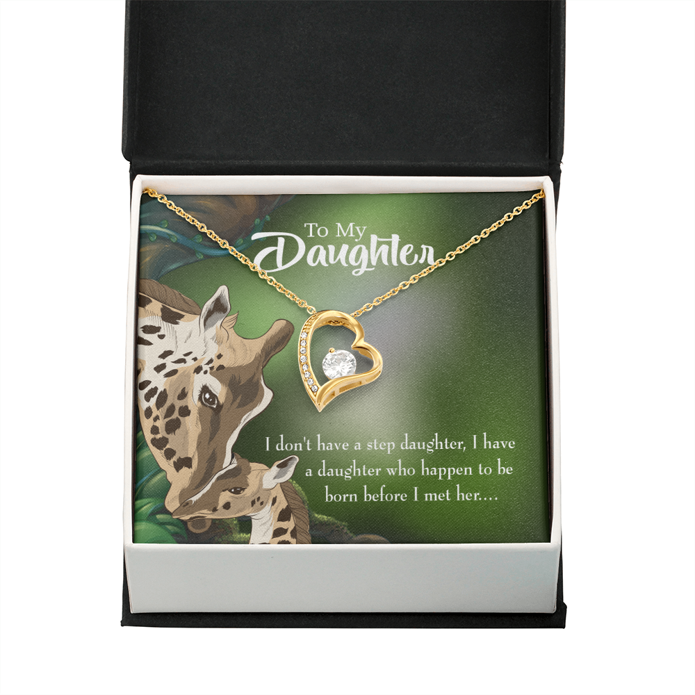 To My Daughter To My Step Daughter Born Before I Met You From Mom Forever Necklace w Message Card-Express Your Love Gifts