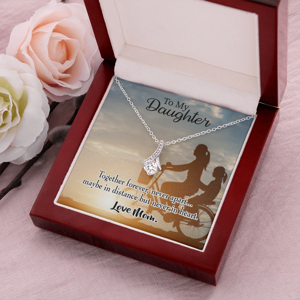 To My Daughter Together Forever From Mom Alluring Ribbon Necklace Message Card-Express Your Love Gifts
