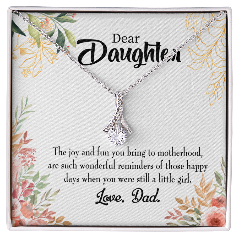 To My Daughter Wonderful Reminder From Dad Alluring Ribbon Necklace Message Card-Express Your Love Gifts
