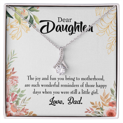 To My Daughter Wonderful Reminder From Dad Alluring Ribbon Necklace Message Card-Express Your Love Gifts