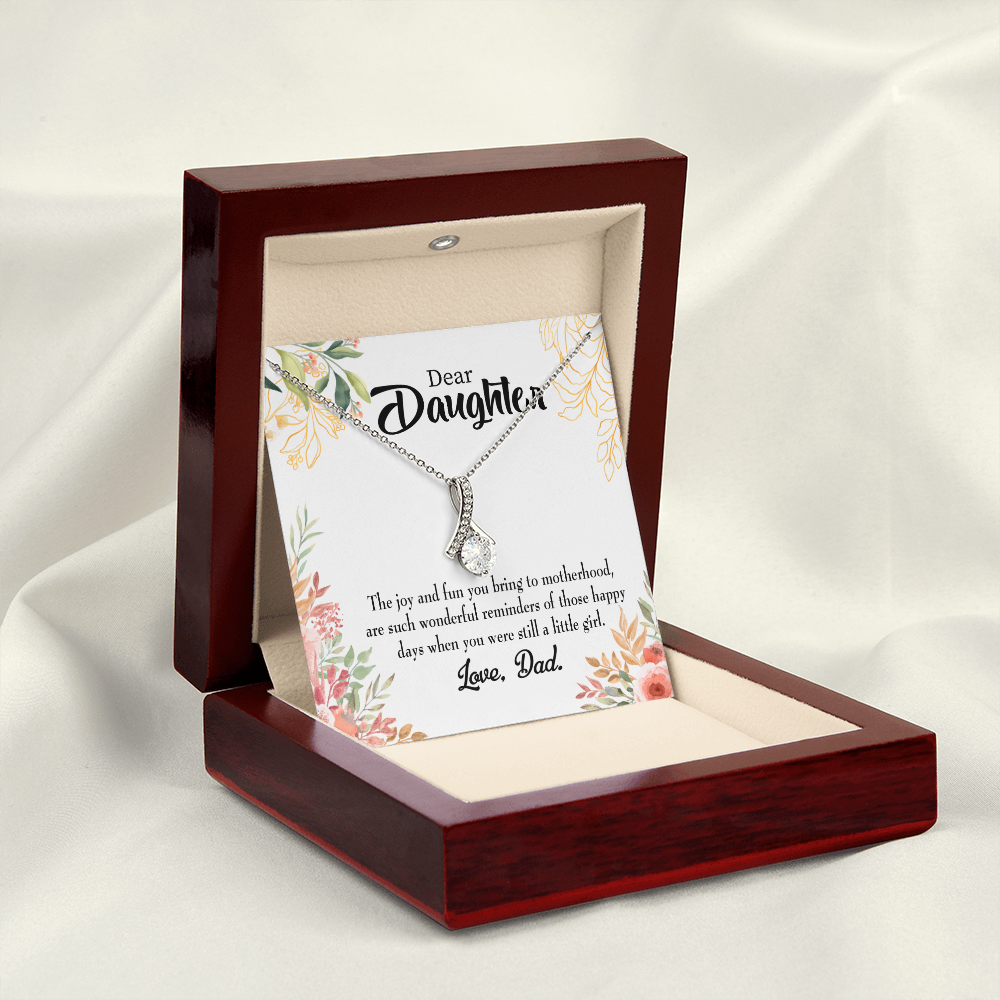 To My Daughter Wonderful Reminder From Dad Alluring Ribbon Necklace Message Card-Express Your Love Gifts