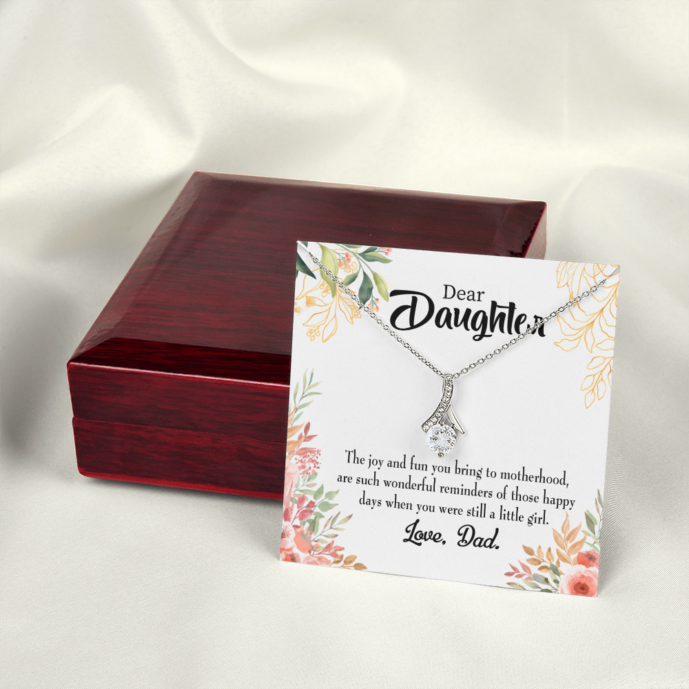 To My Daughter Wonderful Reminder From Dad Alluring Ribbon Necklace Message Card-Express Your Love Gifts