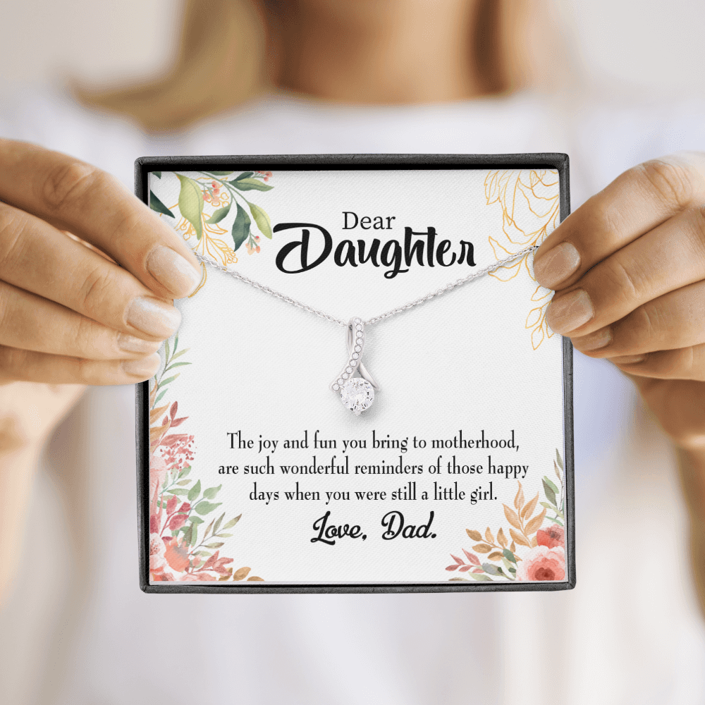 To My Daughter Wonderful Reminder From Dad Alluring Ribbon Necklace Message Card-Express Your Love Gifts