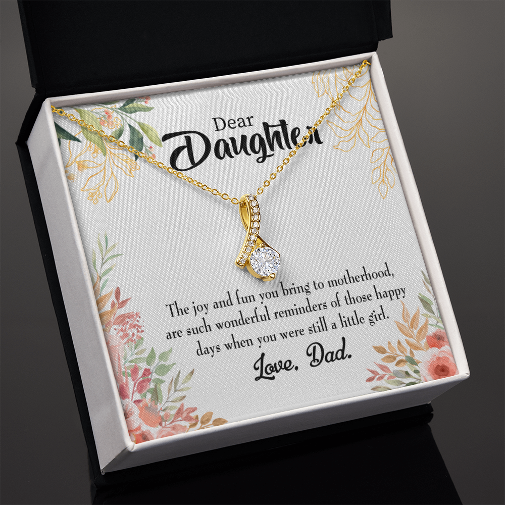 To My Daughter Wonderful Reminder From Dad Alluring Ribbon Necklace Message Card-Express Your Love Gifts