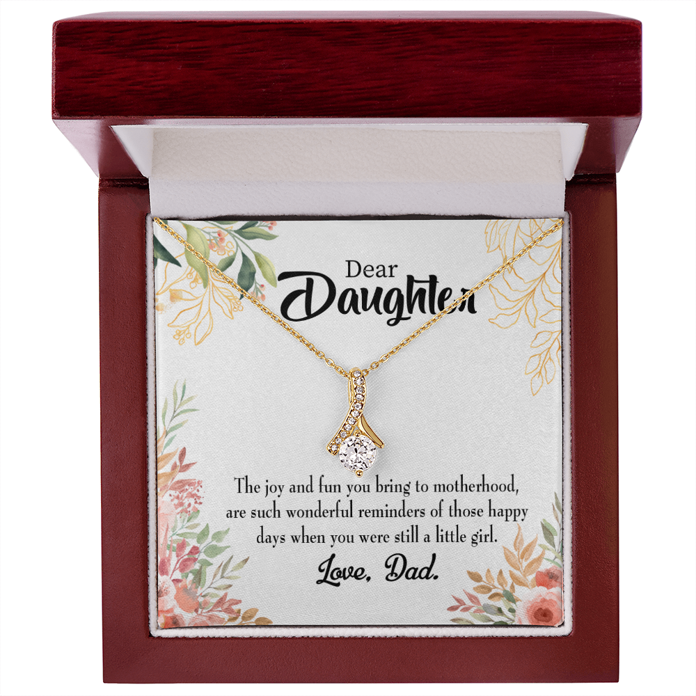 To My Daughter Wonderful Reminder From Dad Alluring Ribbon Necklace Message Card-Express Your Love Gifts