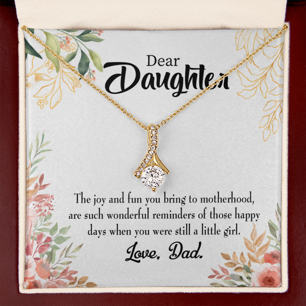 To My Daughter Wonderful Reminder From Dad Alluring Ribbon Necklace Message Card-Express Your Love Gifts