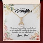 To My Daughter Wonderful Reminder From Dad Alluring Ribbon Necklace Message Card-Express Your Love Gifts