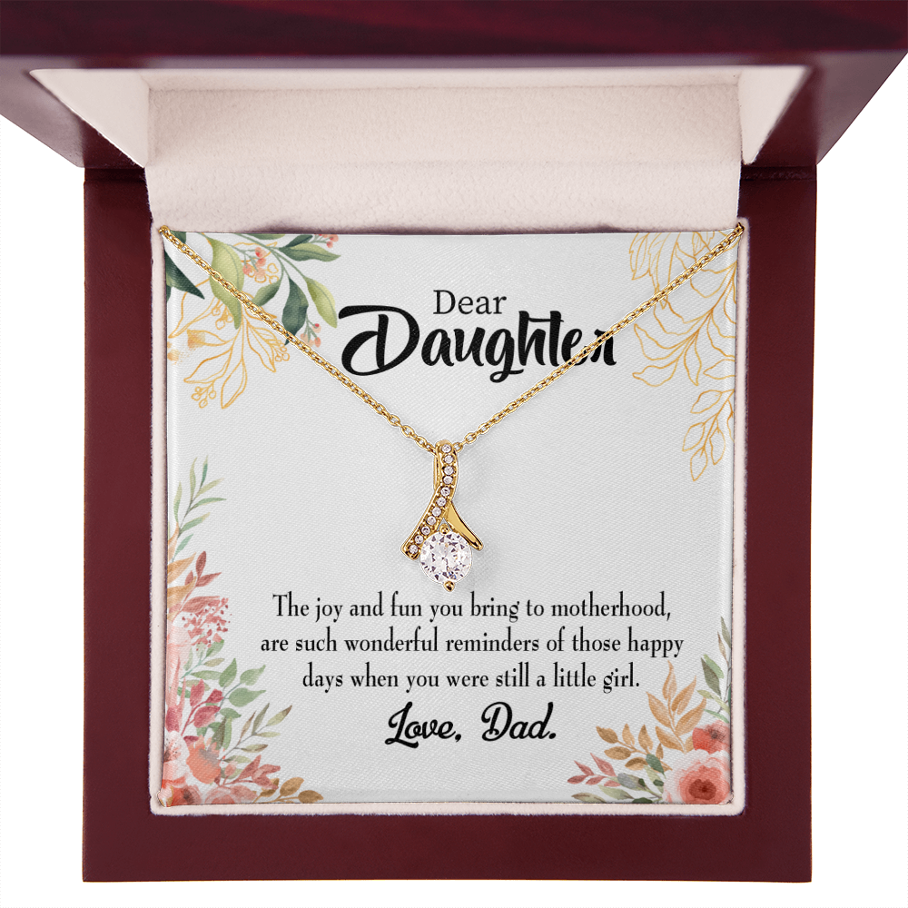 To My Daughter Wonderful Reminder From Dad Alluring Ribbon Necklace Message Card-Express Your Love Gifts