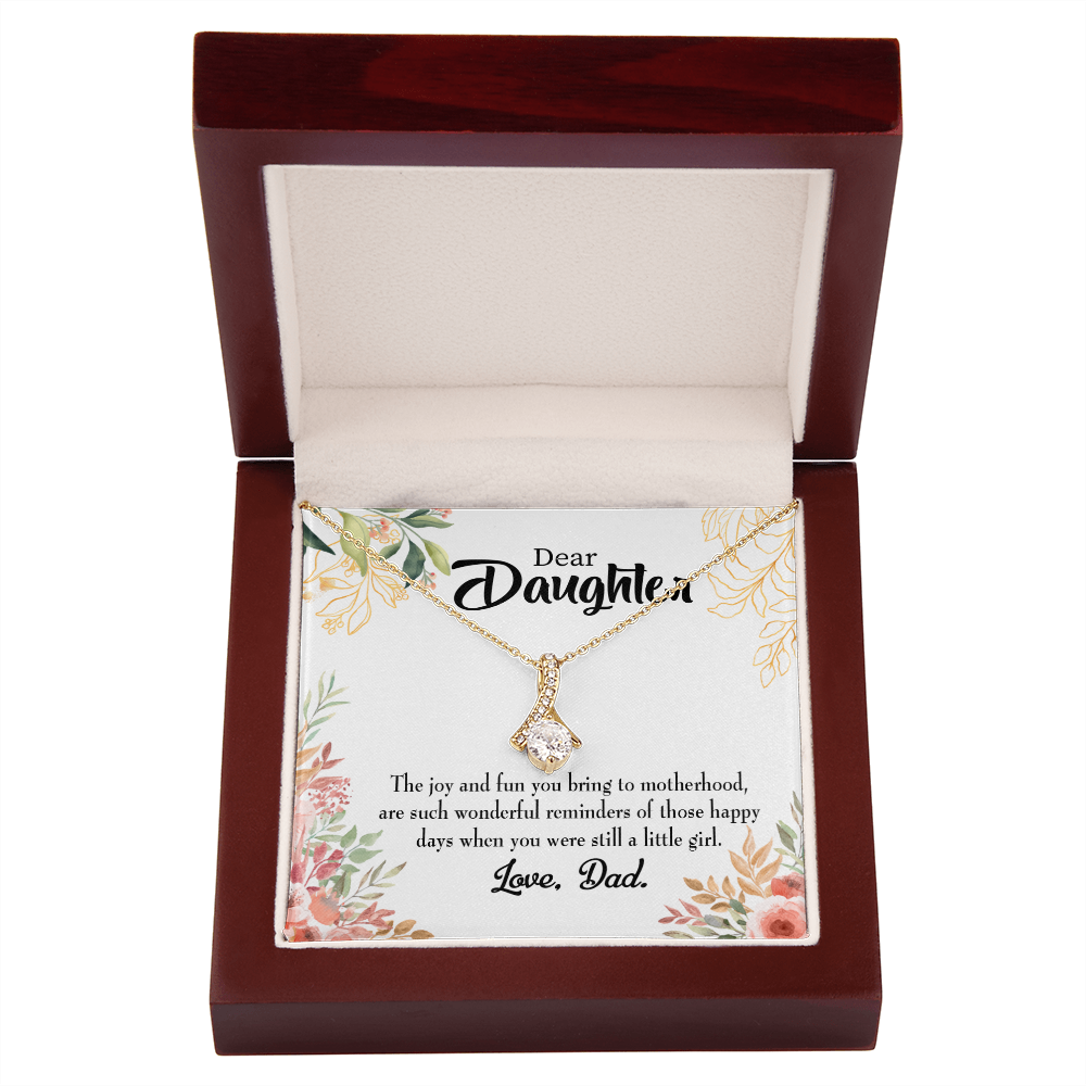 To My Daughter Wonderful Reminder From Dad Alluring Ribbon Necklace Message Card-Express Your Love Gifts