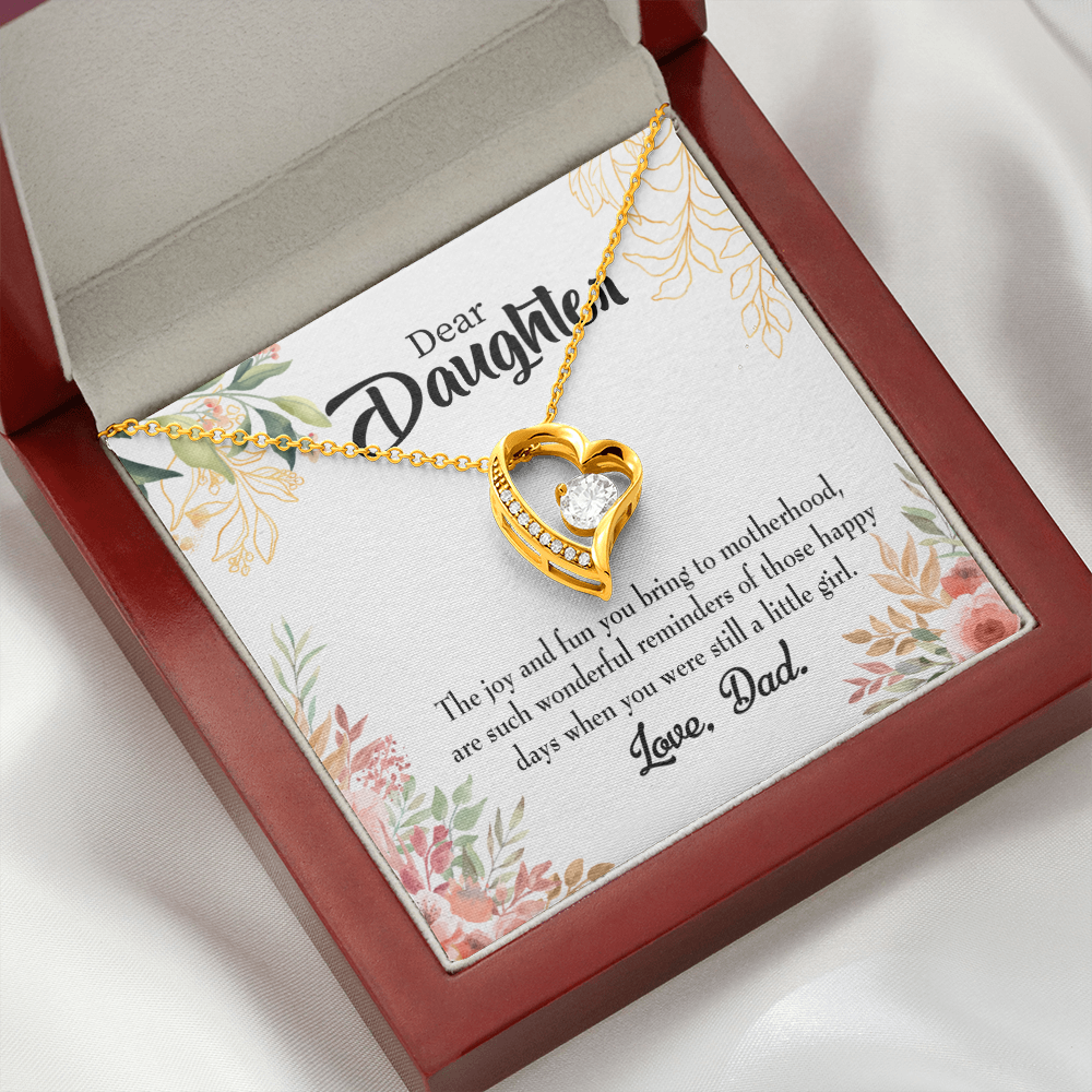 To My Daughter Wonderful Reminder to Dad Forever Necklace w Message Card-Express Your Love Gifts