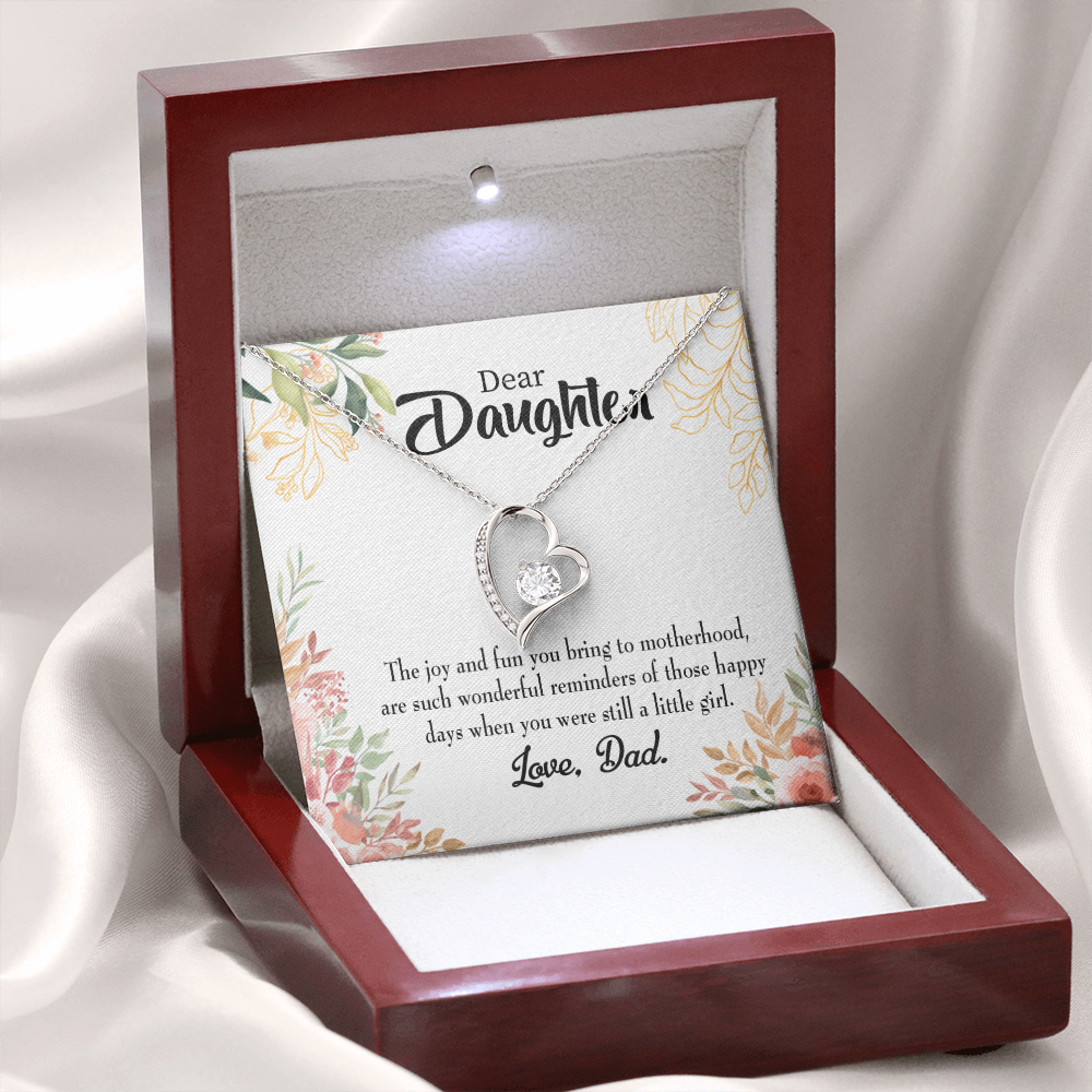 To My Daughter Wonderful Reminder to Dad Forever Necklace w Message Card-Express Your Love Gifts