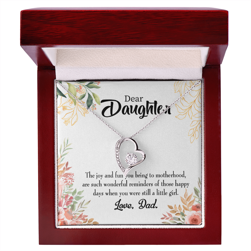 To My Daughter Wonderful Reminder to Dad Forever Necklace w Message Card-Express Your Love Gifts