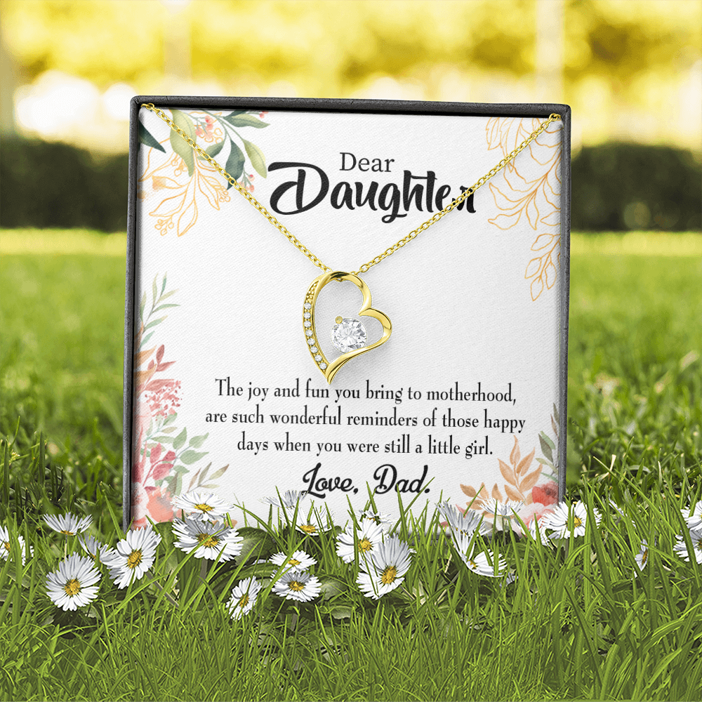 To My Daughter Wonderful Reminder to Dad Forever Necklace w Message Card-Express Your Love Gifts
