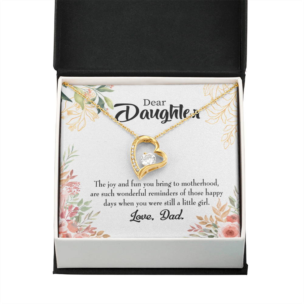 To My Daughter Wonderful Reminder to Dad Forever Necklace w Message Card-Express Your Love Gifts