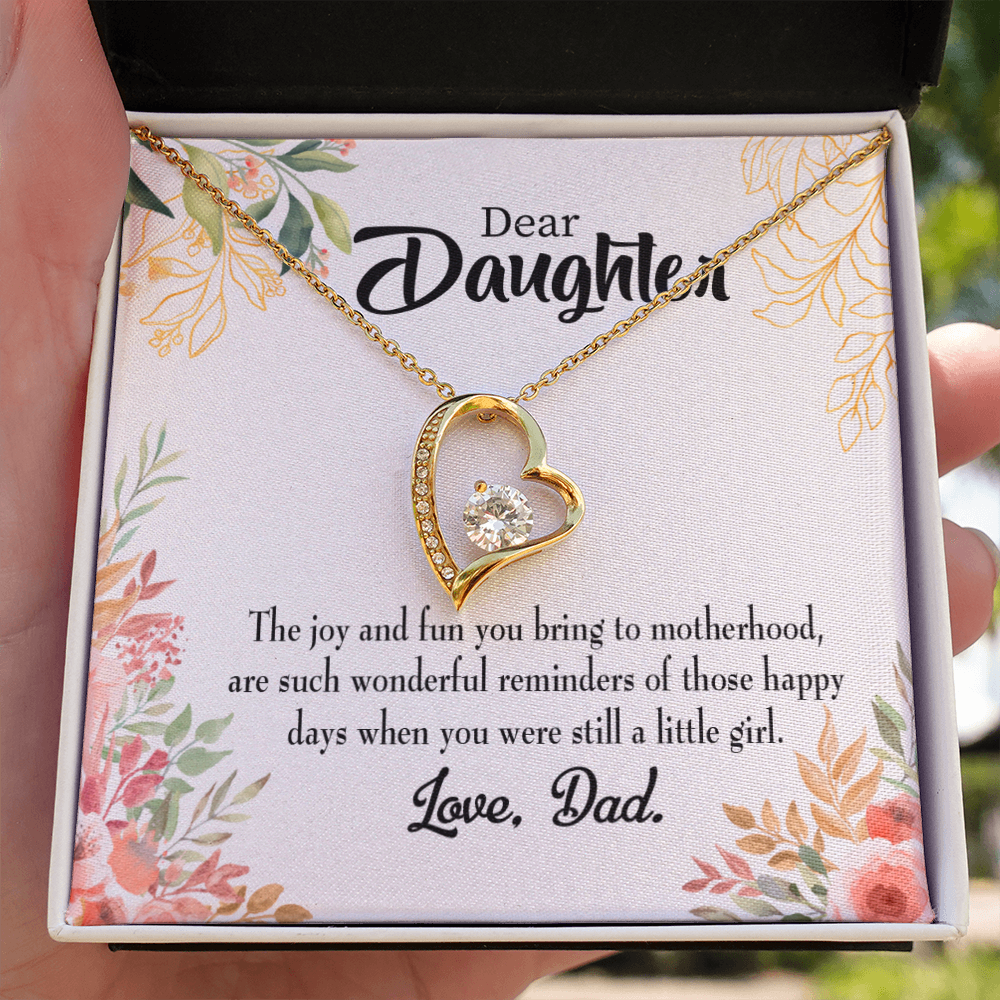 To My Daughter Wonderful Reminder to Dad Forever Necklace w Message Card-Express Your Love Gifts