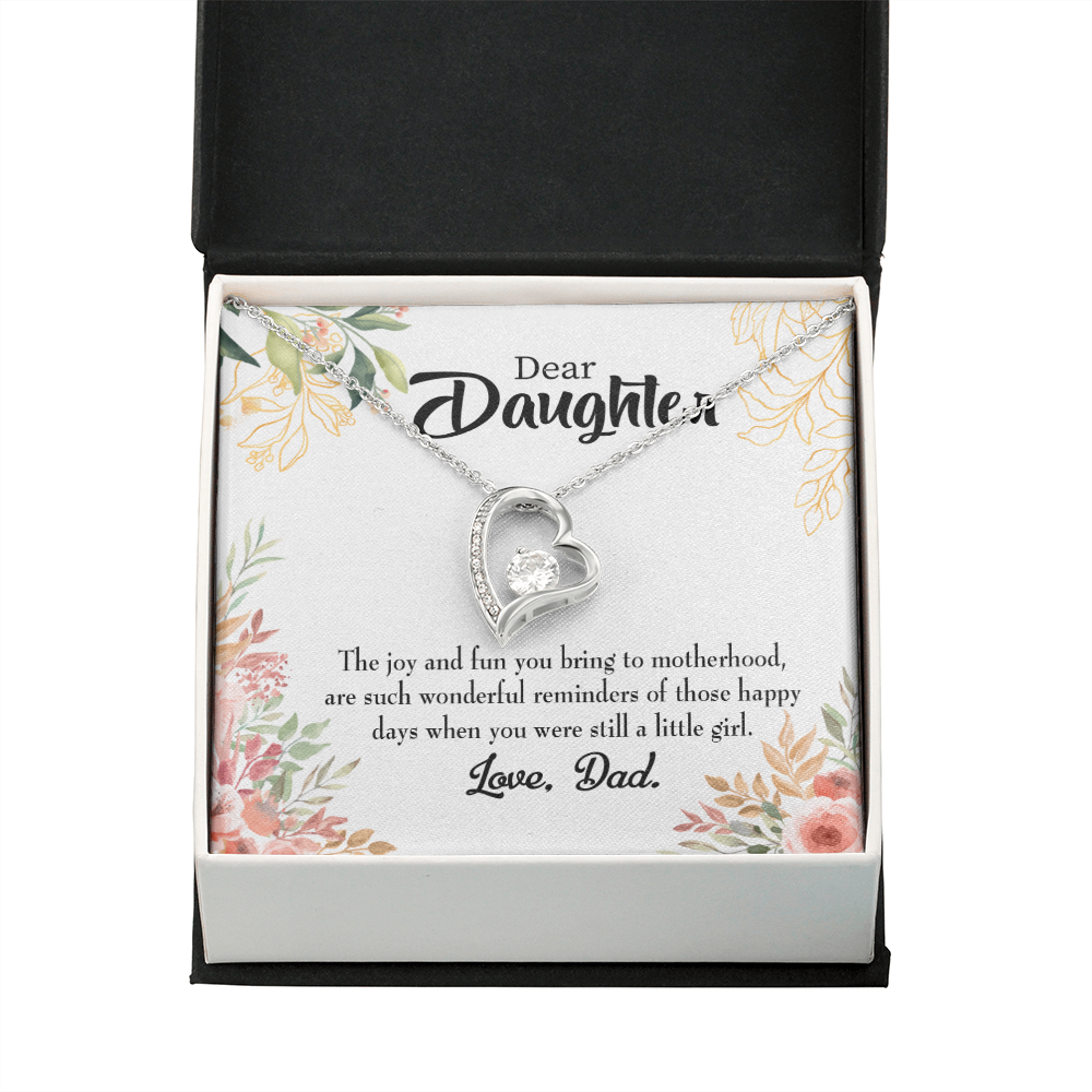 To My Daughter Wonderful Reminder to Dad Forever Necklace w Message Card-Express Your Love Gifts
