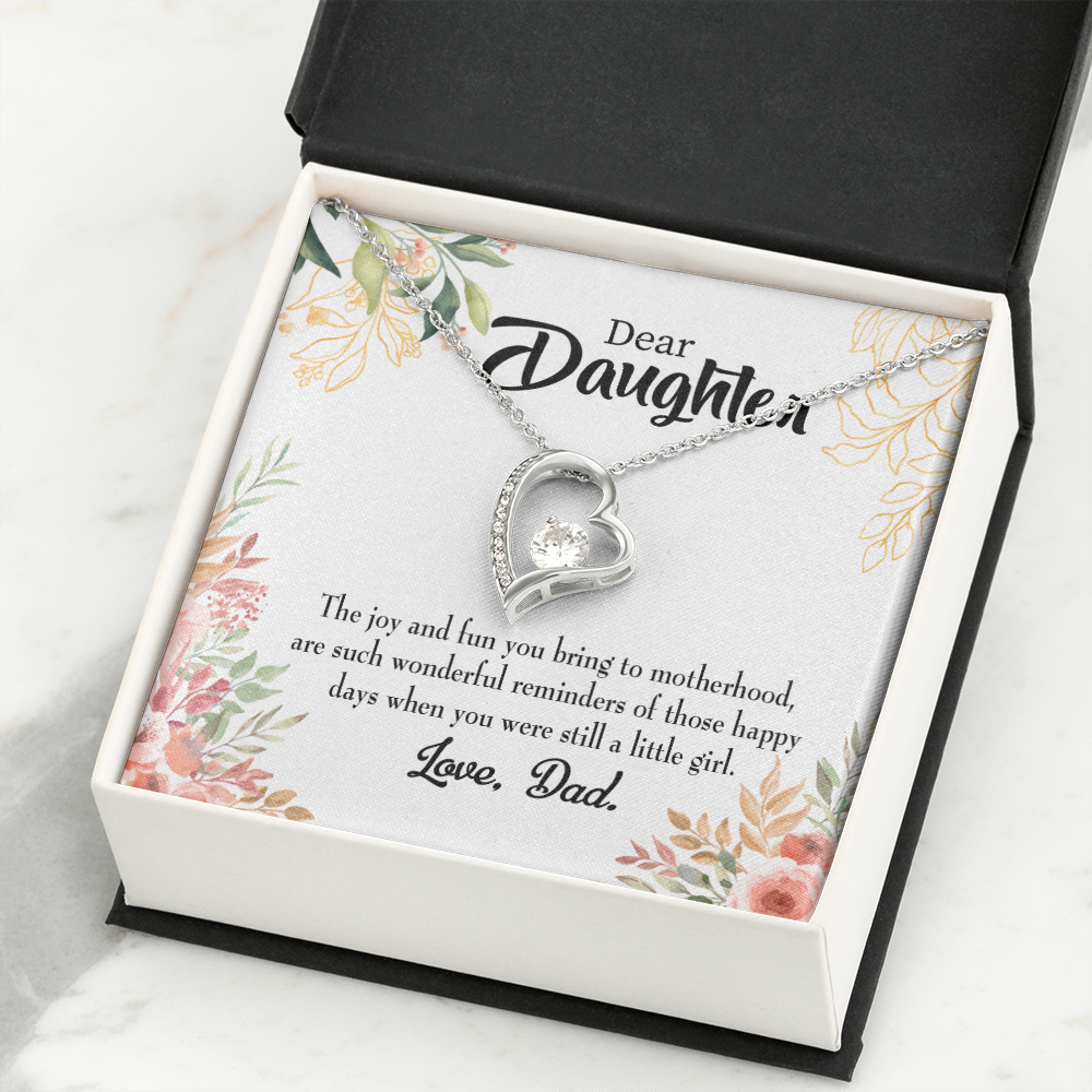 To My Daughter Wonderful Reminder to Dad Forever Necklace w Message Card-Express Your Love Gifts
