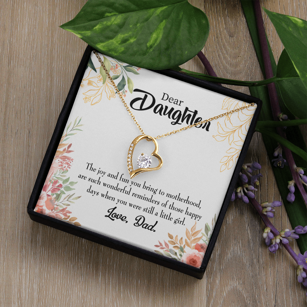 To My Daughter Wonderful Reminder to Dad Forever Necklace w Message Card-Express Your Love Gifts