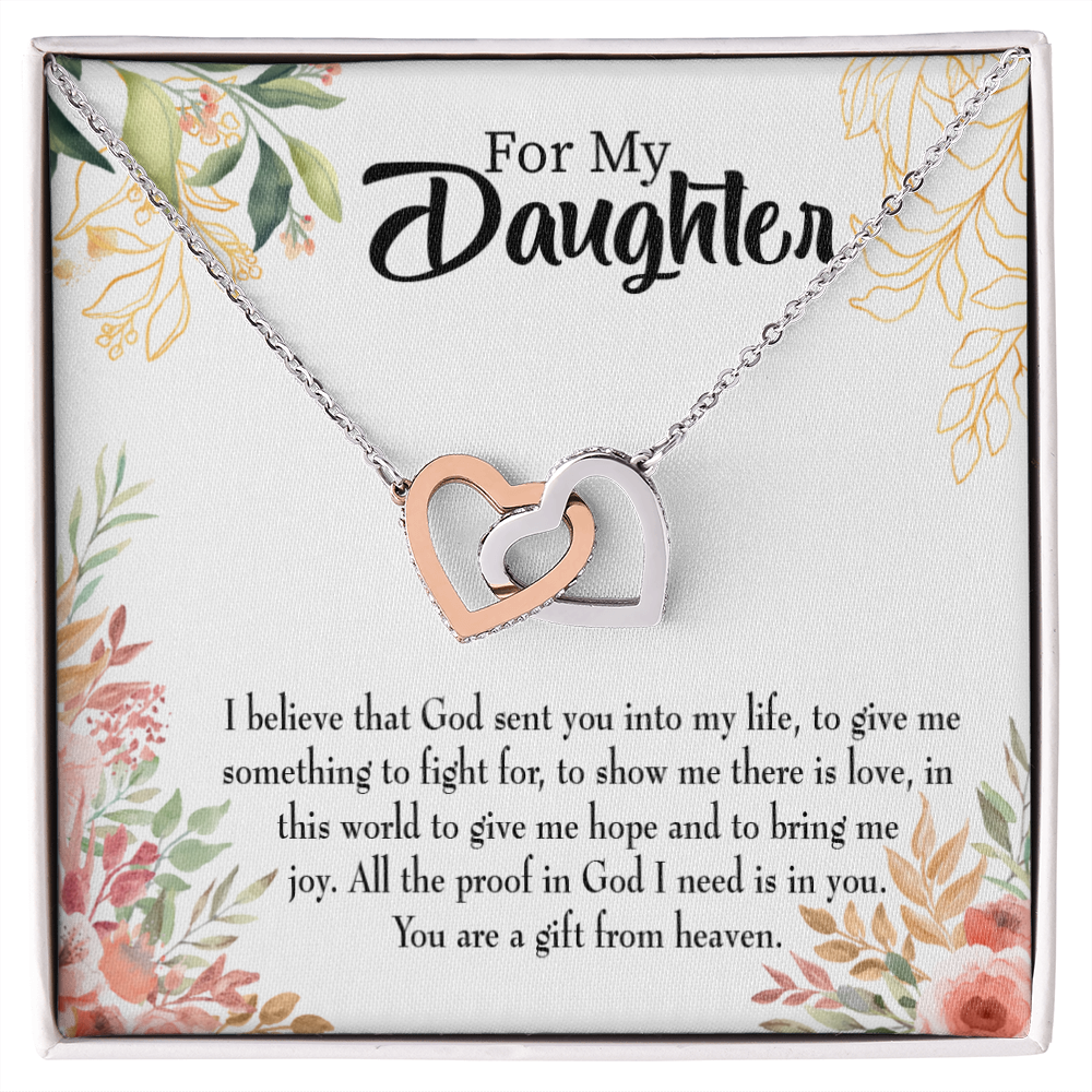 To My Daughter You Are a Gift From Heaven Religious Inseparable Necklace-Express Your Love Gifts