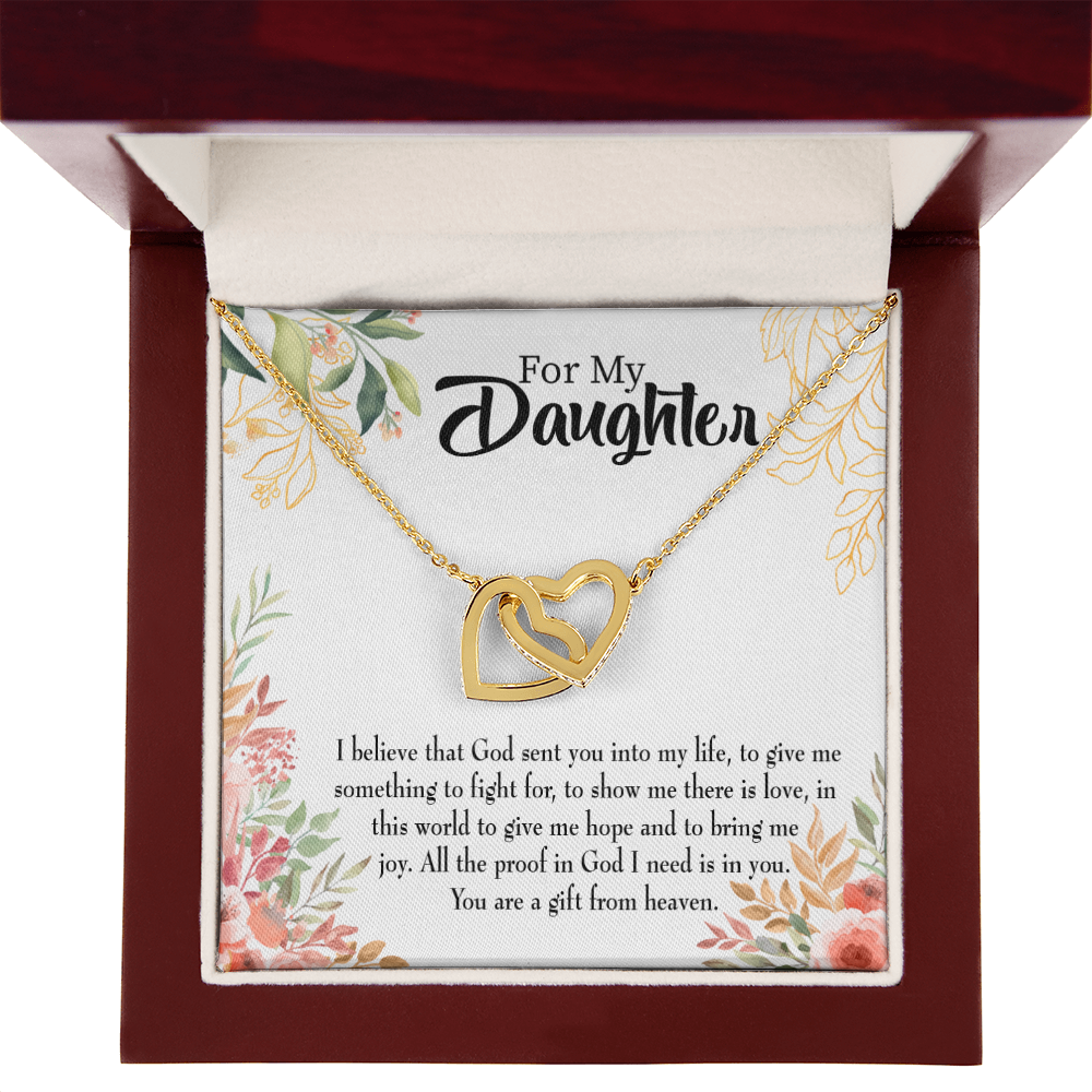 To My Daughter You Are a Gift From Heaven Religious Inseparable Necklace-Express Your Love Gifts