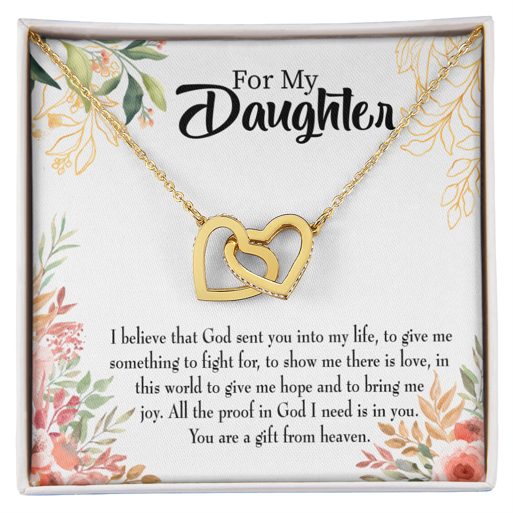 To My Daughter You Are a Gift From Heaven Religious Inseparable Necklace-Express Your Love Gifts