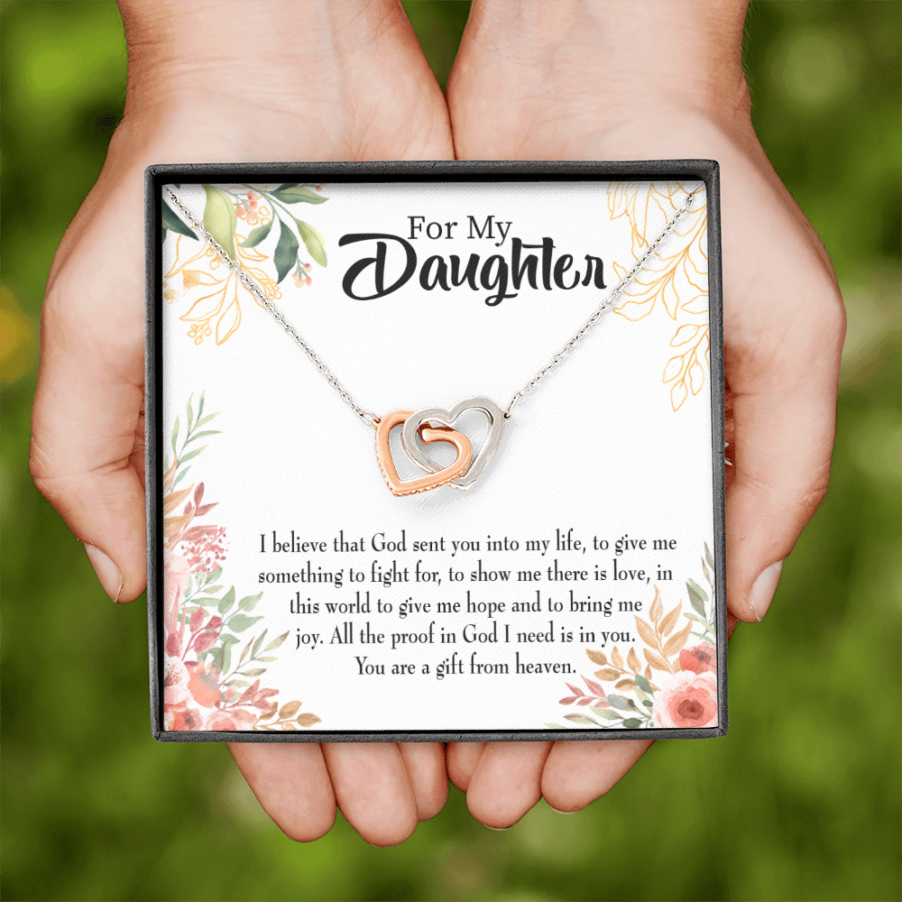 To My Daughter You Are a Gift From Heaven Religious Inseparable Necklace-Express Your Love Gifts