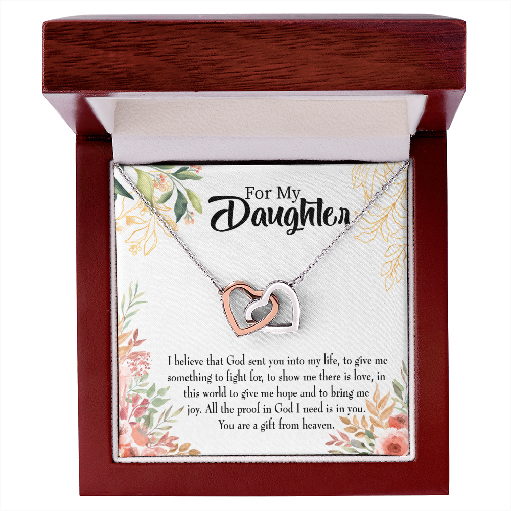 To My Daughter You Are a Gift From Heaven Religious Inseparable Necklace-Express Your Love Gifts