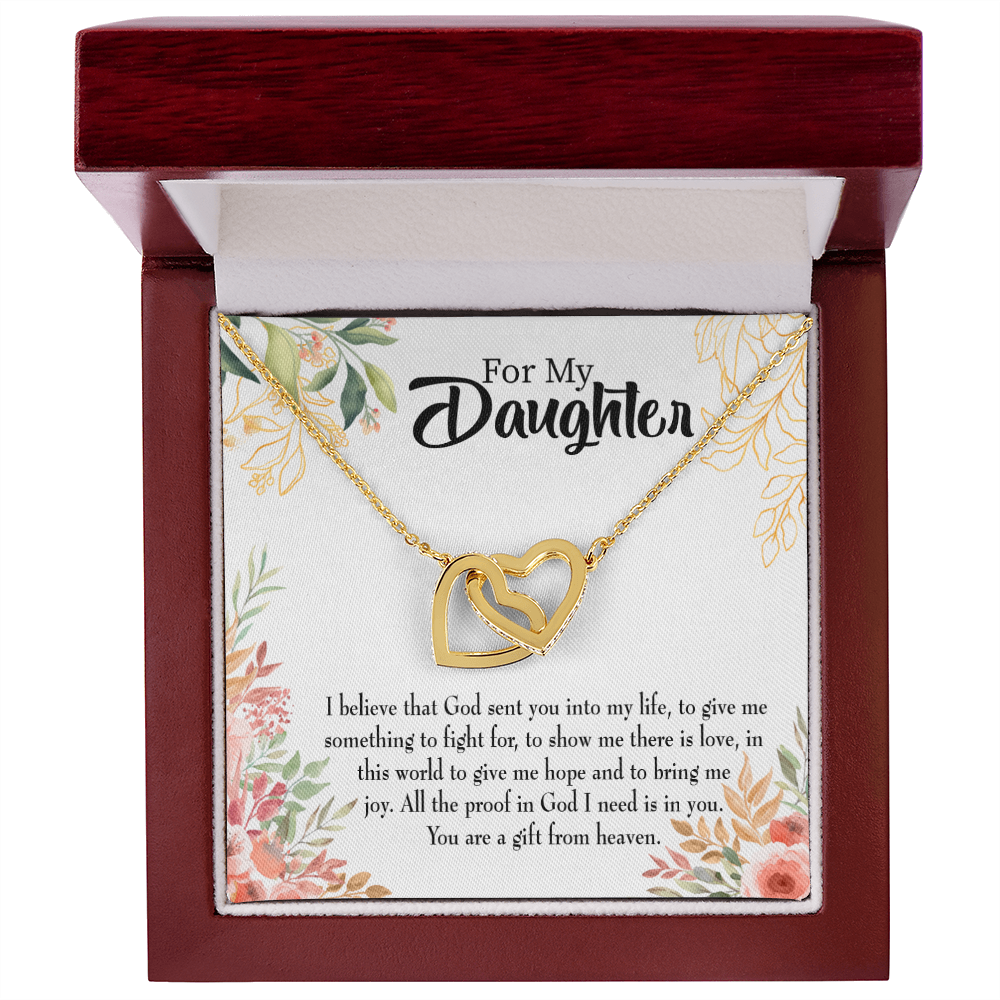 To My Daughter You Are a Gift From Heaven Religious Inseparable Necklace-Express Your Love Gifts