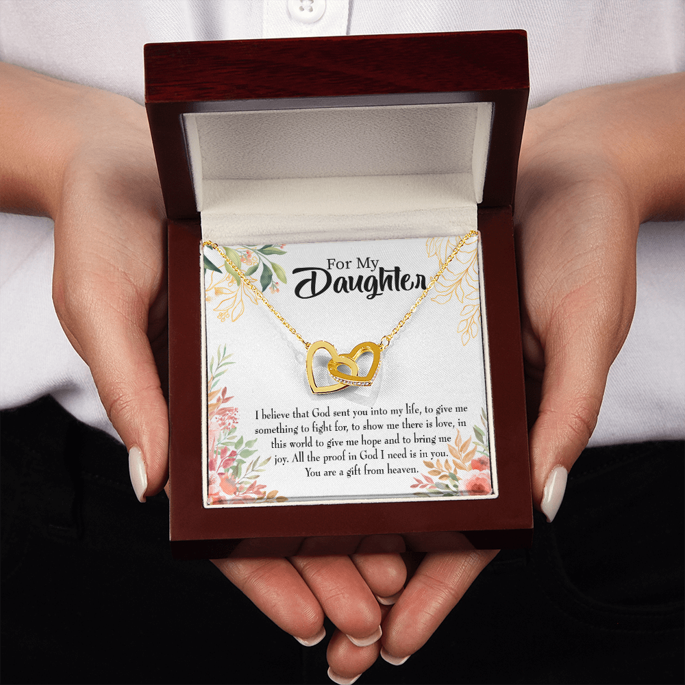 To My Daughter You Are a Gift From Heaven Religious Inseparable Necklace-Express Your Love Gifts