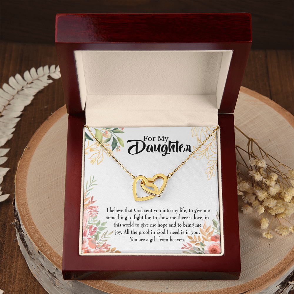 To My Daughter You Are a Gift From Heaven Religious Inseparable Necklace-Express Your Love Gifts